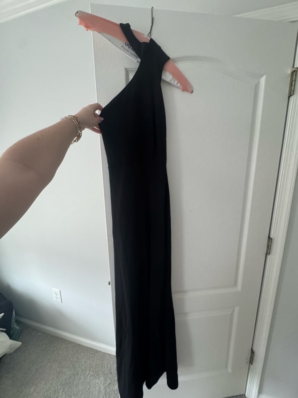 Lulu's One-Shoulder Black Maxi Dress